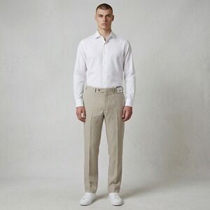 Peter Millar Harker Pant Mens 36R Beige NEW Wool Linen Blend Trousers $285